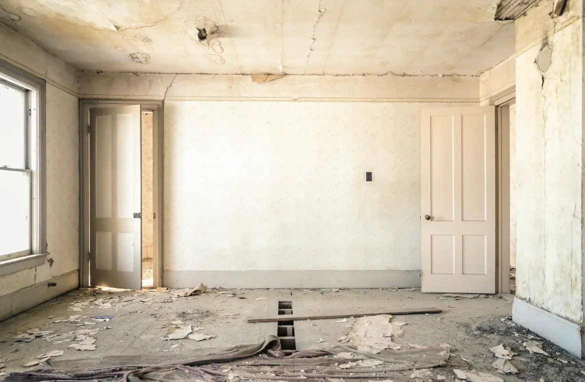 Waste disposal crew managing a cleanout project in Brownfields